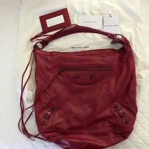 Balenciaga Ruby Red Day Hobo Bag